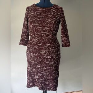 Forest Lily Embroidery Thread Knit Dress W Sz 10 Sheath Dress Purple Knee Length